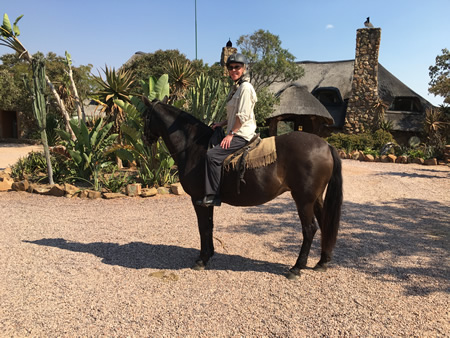 Pam on horseback safari